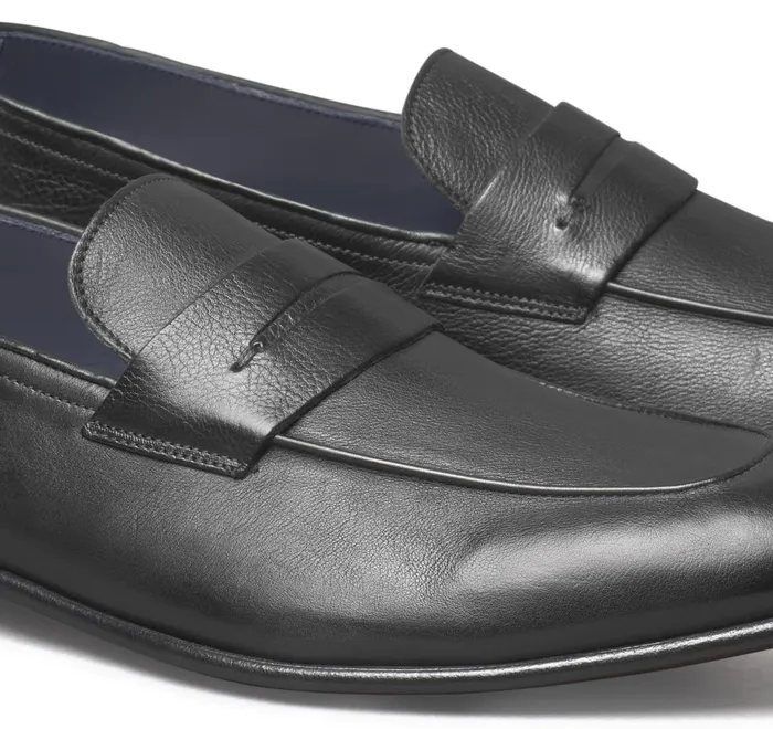 JohnstonandMurphy SlipOns and Loafers Taylor Penny Loafer Black Italian Calfskin 8211 Men JohnstonandMurphy SlipOns and Loafers Taylor Penny Loafer Black Italian Calfskin 8211 Men