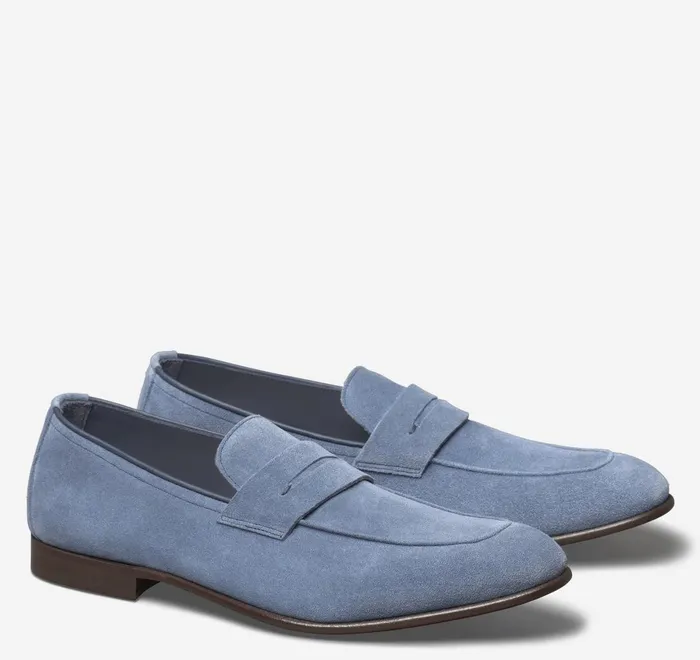 JohnstonandMurphy SlipOns and Loafers Taylor Penny Loafer Denim Italian Suede 8211 Men JohnstonandMurphy SlipOns and Loafers Taylor Penny Loafer Denim Italian Suede 8211 Men