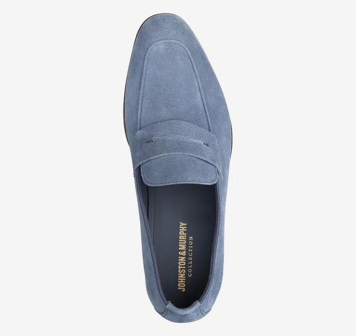 JohnstonandMurphy SlipOns and Loafers Taylor Penny Loafer Denim Italian Suede 8211 Men JohnstonandMurphy SlipOns and Loafers Taylor Penny Loafer Denim Italian Suede 8211 Men