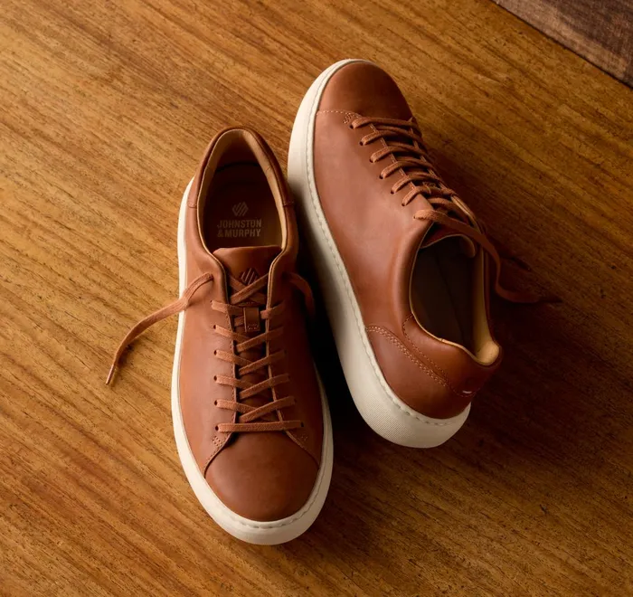 JohnstonandMurphy Sneakers Anders LaceToToe Tan Full Grain 8211 Men JohnstonandMurphy Sneakers Anders LaceToToe Tan Full Grain 8211 Men