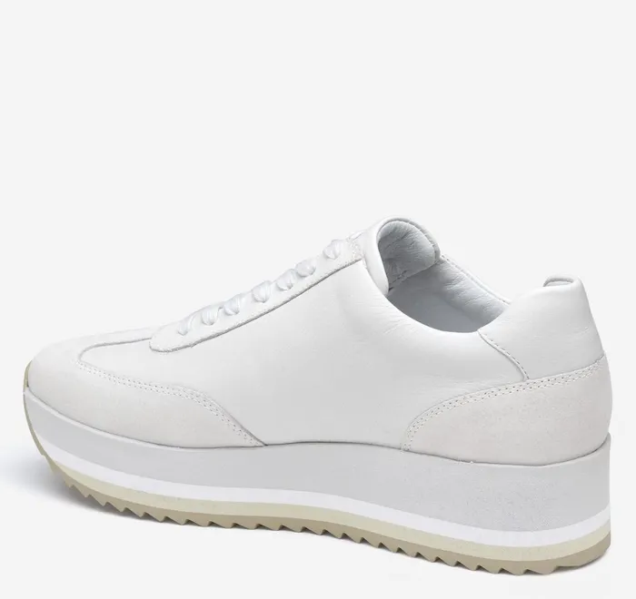 JohnstonandMurphy Sneakers Gracie SideZip Lace Up White Calfskinsuede 8211 Women JohnstonandMurphy Sneakers Gracie SideZip Lace Up White Calfskinsuede 8211 Women