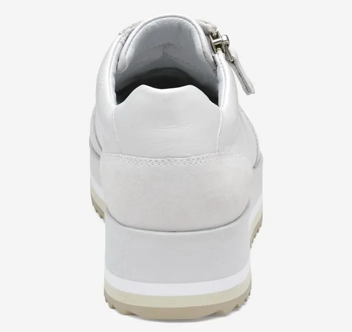 JohnstonandMurphy Sneakers Gracie SideZip Lace Up White Calfskinsuede 8211 Women JohnstonandMurphy Sneakers Gracie SideZip Lace Up White Calfskinsuede 8211 Women