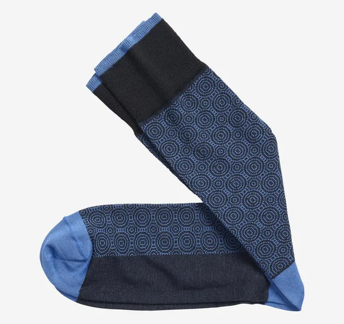 JohnstonandMurphy Socks Circle Grid Socks Navy 8211 Men