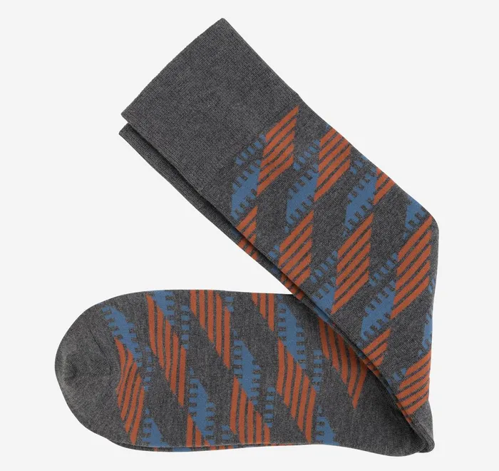 JohnstonandMurphy Socks Cool Moon Tech Socks Gray Multi Geo Multi Stripes 8211 Men