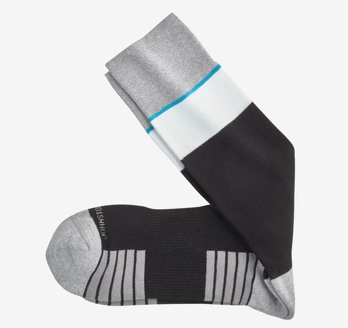 JohnstonandMurphy Socks First In Comfort Block Stripe Socks Black 8211 Men