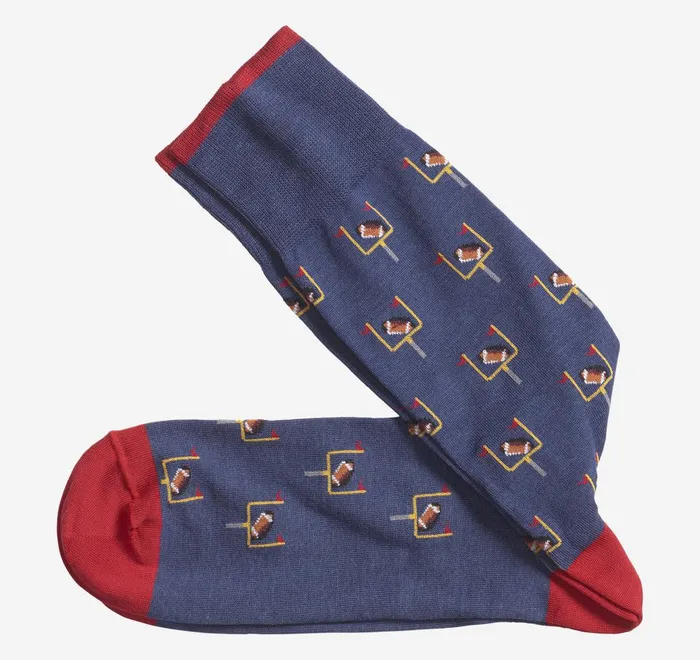JohnstonandMurphy Socks Novelty Socks Blue Football Goal 8211 Men