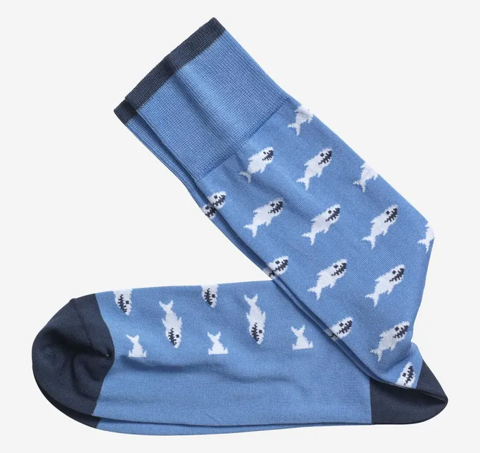 JohnstonandMurphy Socks Novelty Socks Blue Shark 8211 Men
