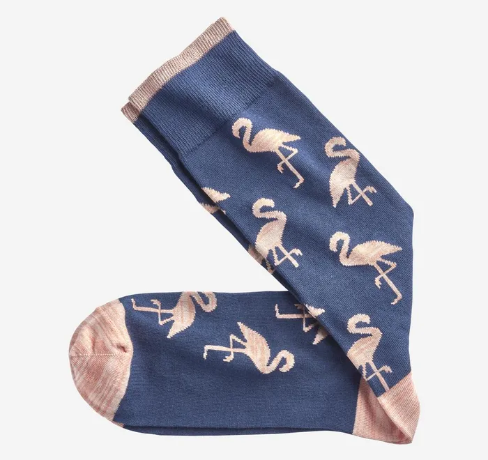JohnstonandMurphy Socks Novelty Socks Navy Flamingo 8211 Men