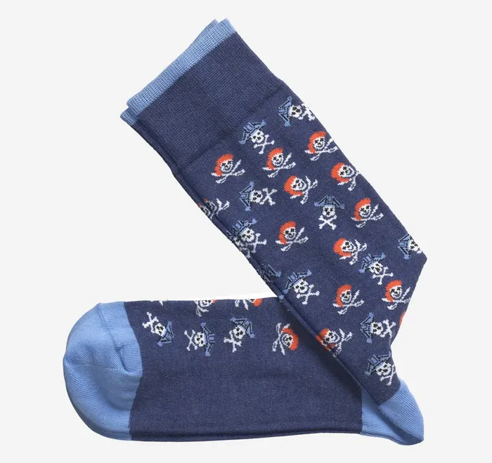 JohnstonandMurphy Socks Novelty Socks Navy Pirate Skull 8211 Men