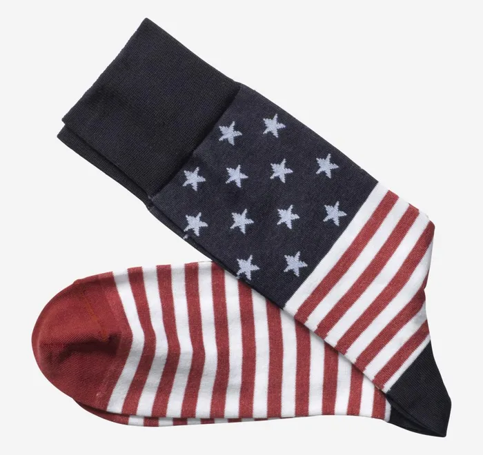 JohnstonandMurphy Socks Novelty Socks Navyred Flag 8211 Men