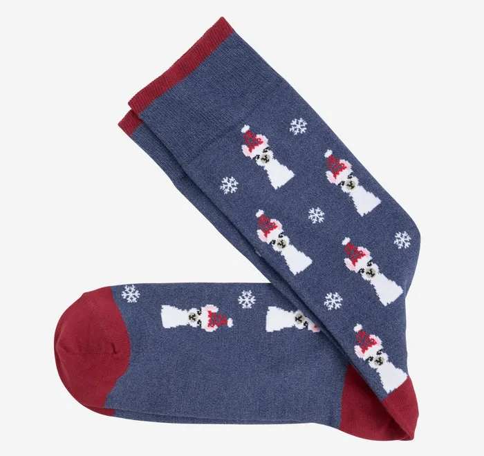 JohnstonandMurphy Socks Pima Cotton HolidayThemed Socks Denim Holiday Llama 8211 Men