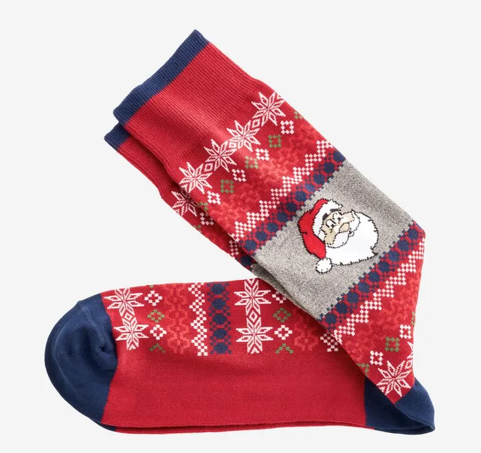 JohnstonandMurphy Socks Pima Cotton HolidayThemed Socks Santa Sweater 8211 Men