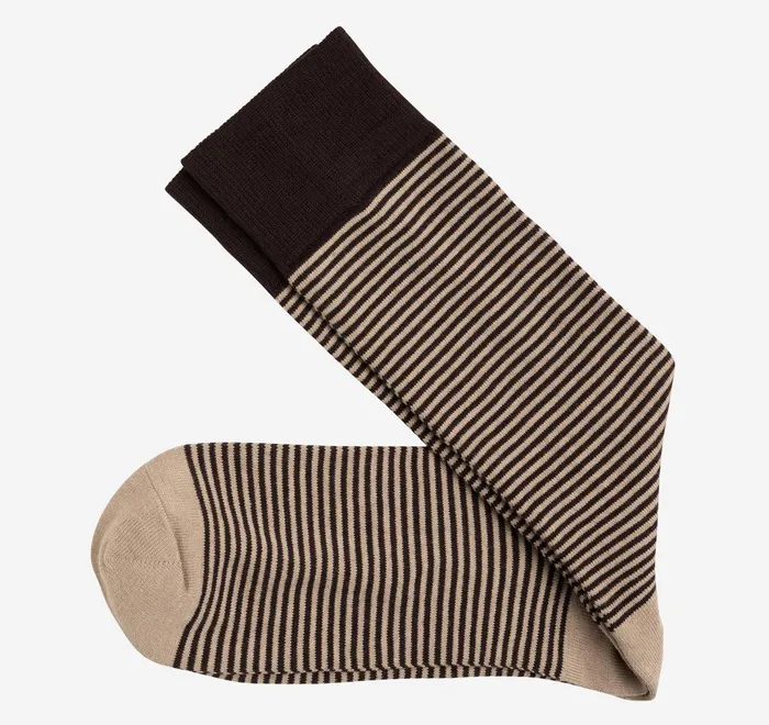 JohnstonandMurphy Socks Striped Dress Socks Brown Heathered Micro Stripe 8211 Men