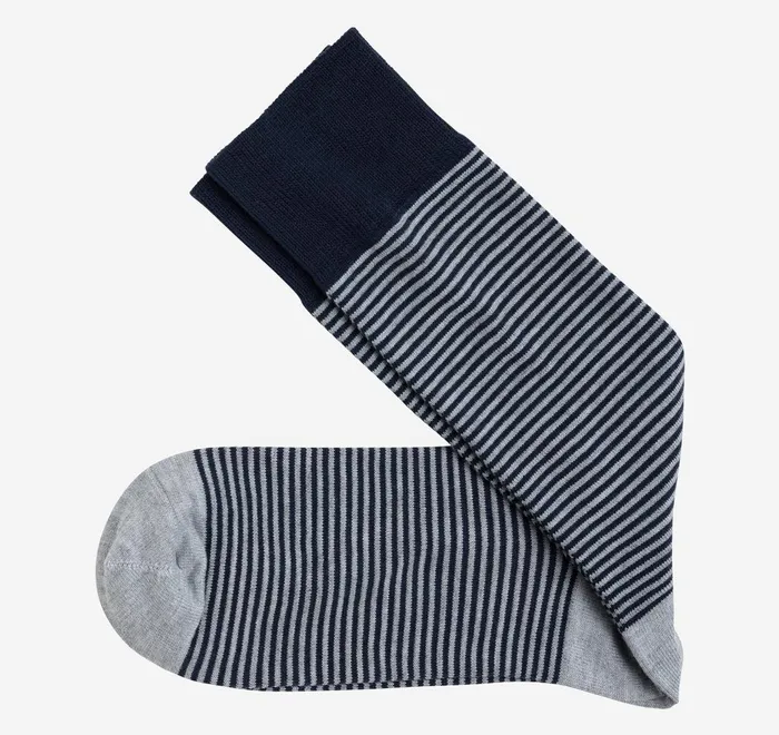 JohnstonandMurphy Socks Striped Dress Socks Gray Heathered Micro Stripe 8211 Men