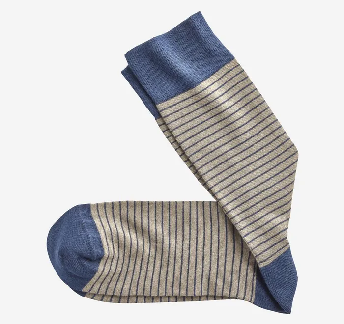 JohnstonandMurphy Socks Striped Dress Socks Khaki Stripe 8211 Men