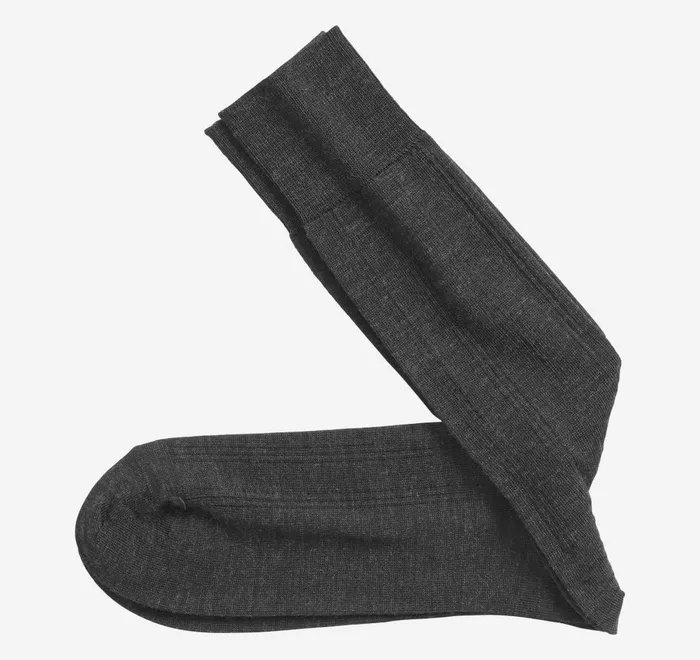 JohnstonandMurphy Socks Wool Ribbed Socks Charcoal 8211 Men