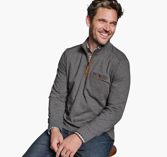 JohnstonandMurphy Sweaters and Knits Knit QuarterZip Gray 8211 Men JohnstonandMurphy Sweaters and Knits Knit QuarterZip Gray 8211 Men