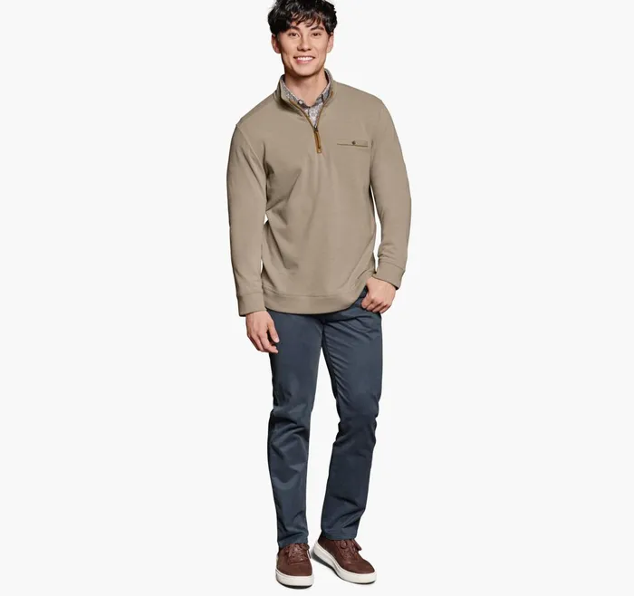 JohnstonandMurphy Sweaters and Knits Knit QuarterZip Oatmeal 8211 Men JohnstonandMurphy Sweaters and Knits Knit QuarterZip Oatmeal 8211 Men