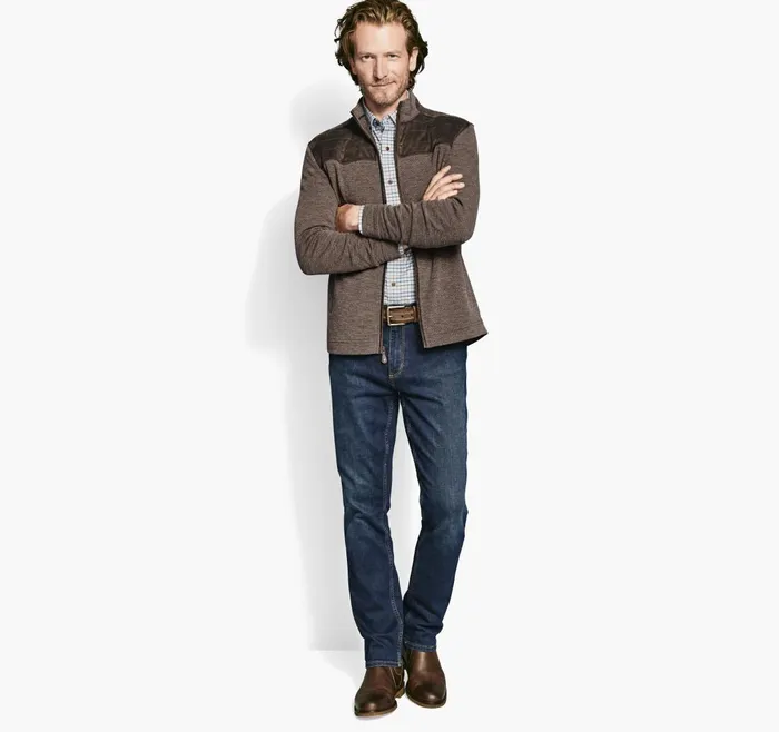 JohnstonandMurphy Sweaters and Knits QuiltedYoke FullZip Brown 8211 Men JohnstonandMurphy Sweaters and Knits QuiltedYoke FullZip Brown 8211 Men