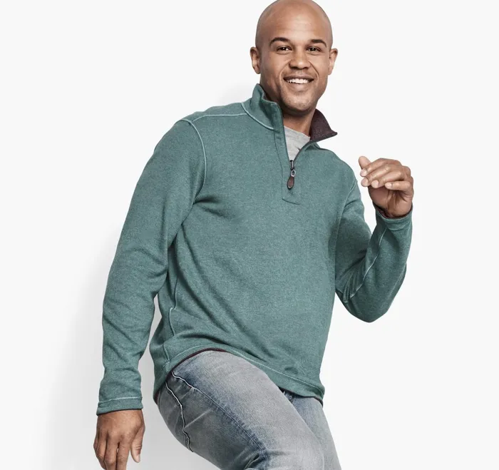 JohnstonandMurphy Sweaters and Knits Reversible Solid QuarterZip Emeraldbrown 8211 Men JohnstonandMurphy Sweaters and Knits Reversible Solid QuarterZip Emeraldbrown 8211 Men