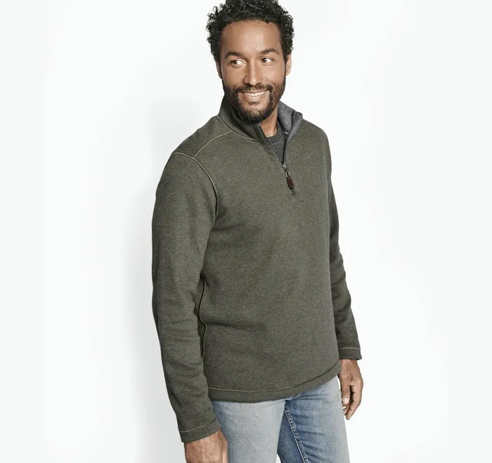 JohnstonandMurphy Sweaters and Knits Reversible Solid QuarterZip Olivecharcoal 8211 Men JohnstonandMurphy Sweaters and Knits Reversible Solid QuarterZip Olivecharcoal 8211 Men
