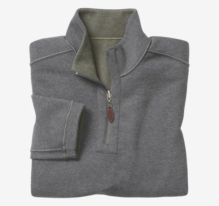 JohnstonandMurphy Sweaters and Knits Reversible Solid QuarterZip Olivecharcoal 8211 Men JohnstonandMurphy Sweaters and Knits Reversible Solid QuarterZip Olivecharcoal 8211 Men