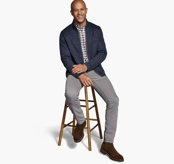 JohnstonandMurphy Sweaters and Knits Ribbed Full Zip Sweater Navy 8211 Men JohnstonandMurphy Sweaters and Knits Ribbed Full Zip Sweater Navy 8211 Men