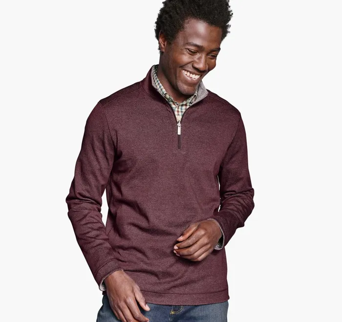 JohnstonandMurphy Sweaters and Knits Xc4 Performance Reversible QuarterZip Burgundycharcoal 8211 Men JohnstonandMurphy Sweaters and Knits Xc4 Performance Reversible QuarterZip Burgundycharcoal 8211 Men