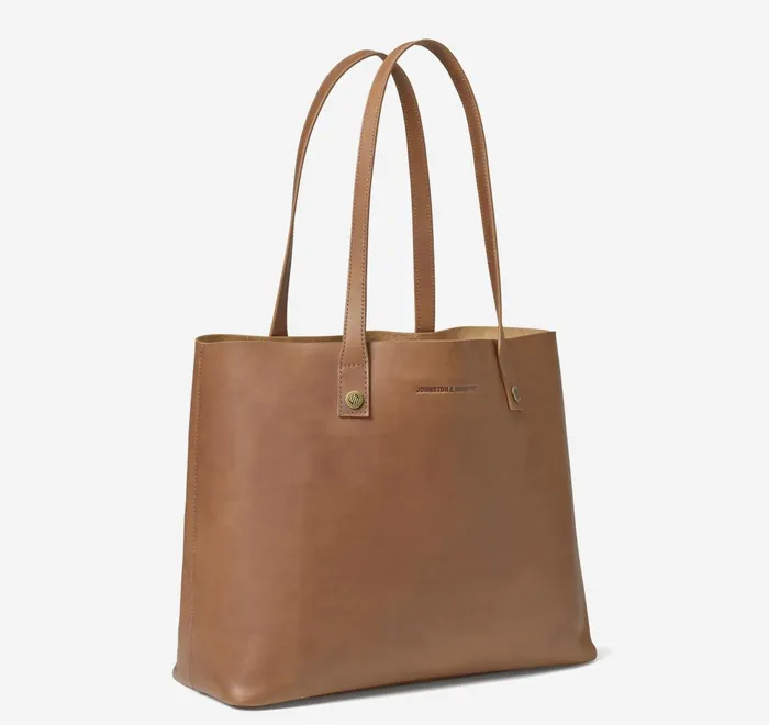JohnstonandMurphy Totes Rhodes Leather Tote Tan Full Grain 8211 WomenMen