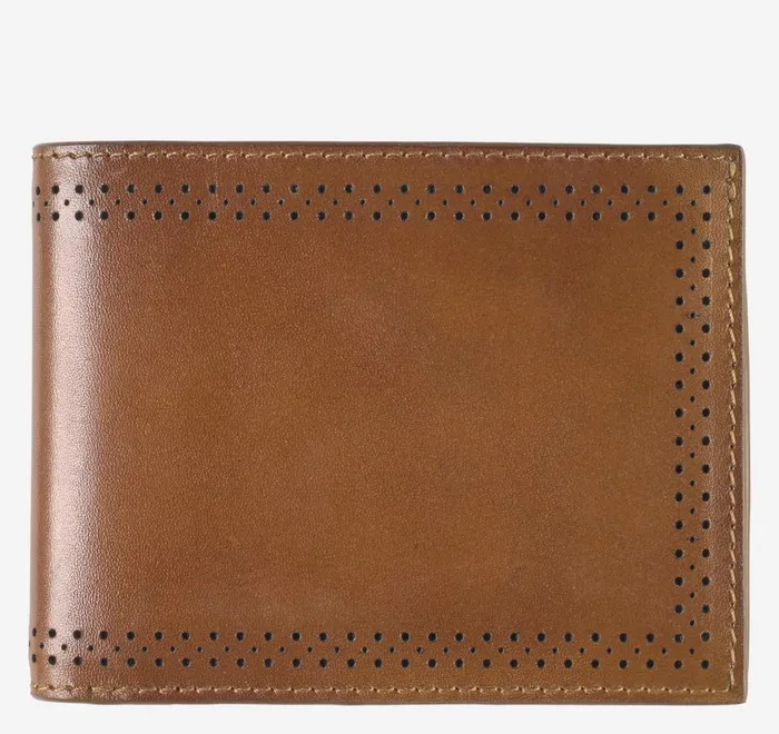 JohnstonandMurphy Wallets Hudson Perforated Billfold Brown Burnished 8211 Men JohnstonandMurphy Wallets Hudson Perforated Billfold Brown Burnished 8211 Men