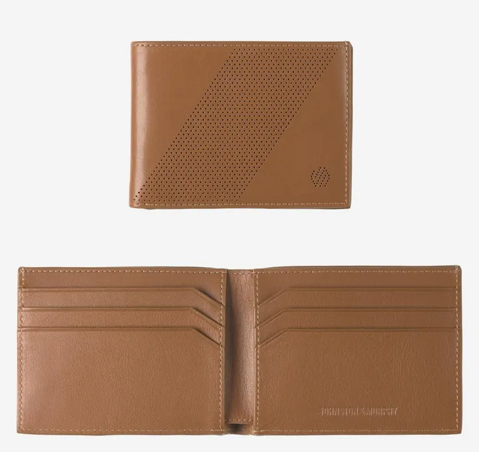 JohnstonandMurphy Wallets Richmond Perforated Billfold Wallet Tan 8211 Men