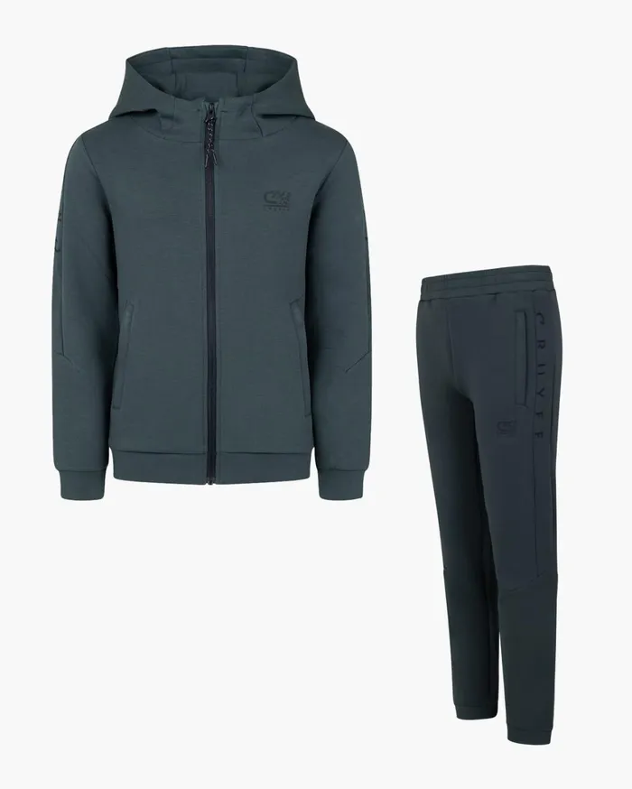 Junior Cruyff Sweats and Hoodies Ignite Tape Hood Green