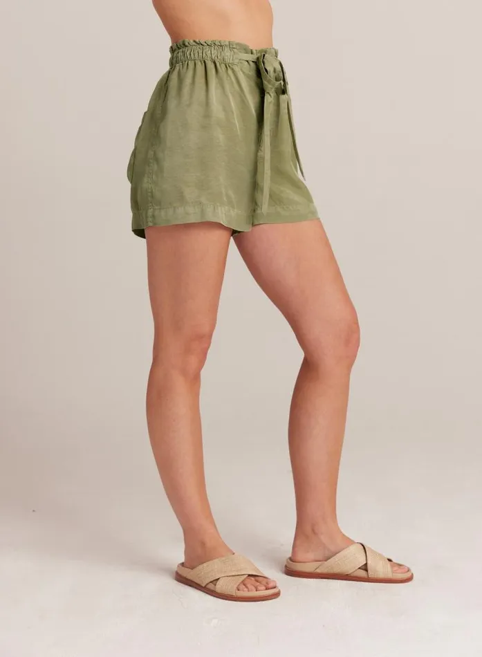 Kayla Ruffle Waist Sash Short 8211 Khaki Army Women Bella Dahl Shorts Kayla Ruffle Waist Sash Short 8211 Khaki Army Women Bella Dahl Shorts