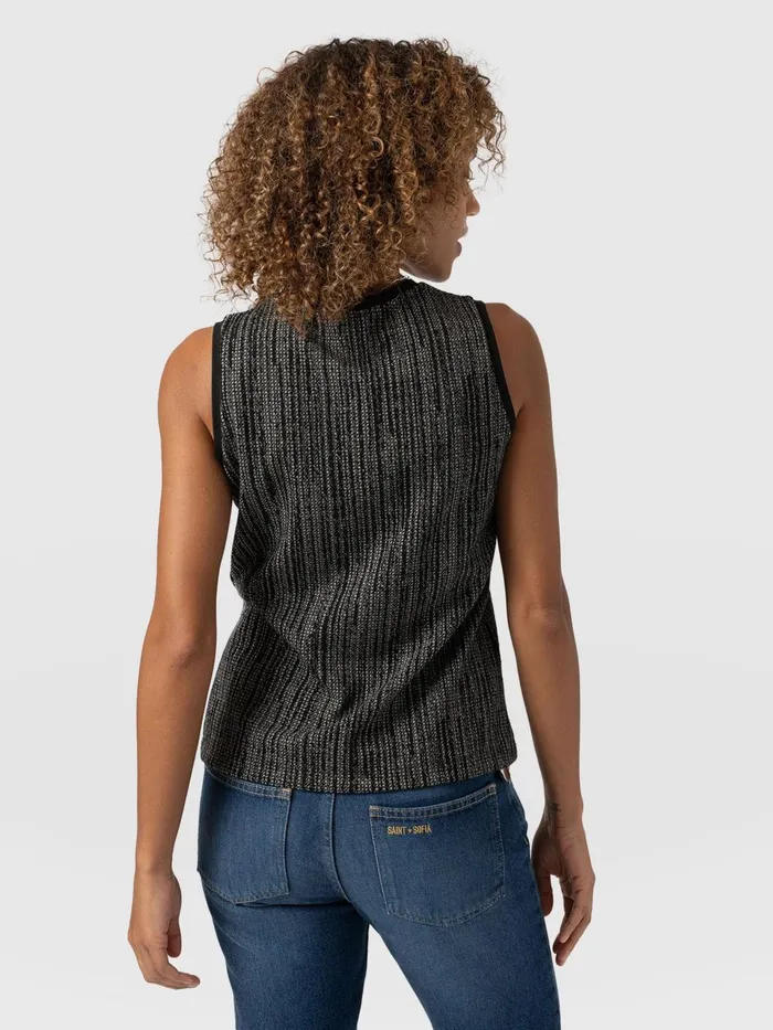 Keller Vest 8211 GreyBlack Greyblack Women Saint And Sofia Casual Tops