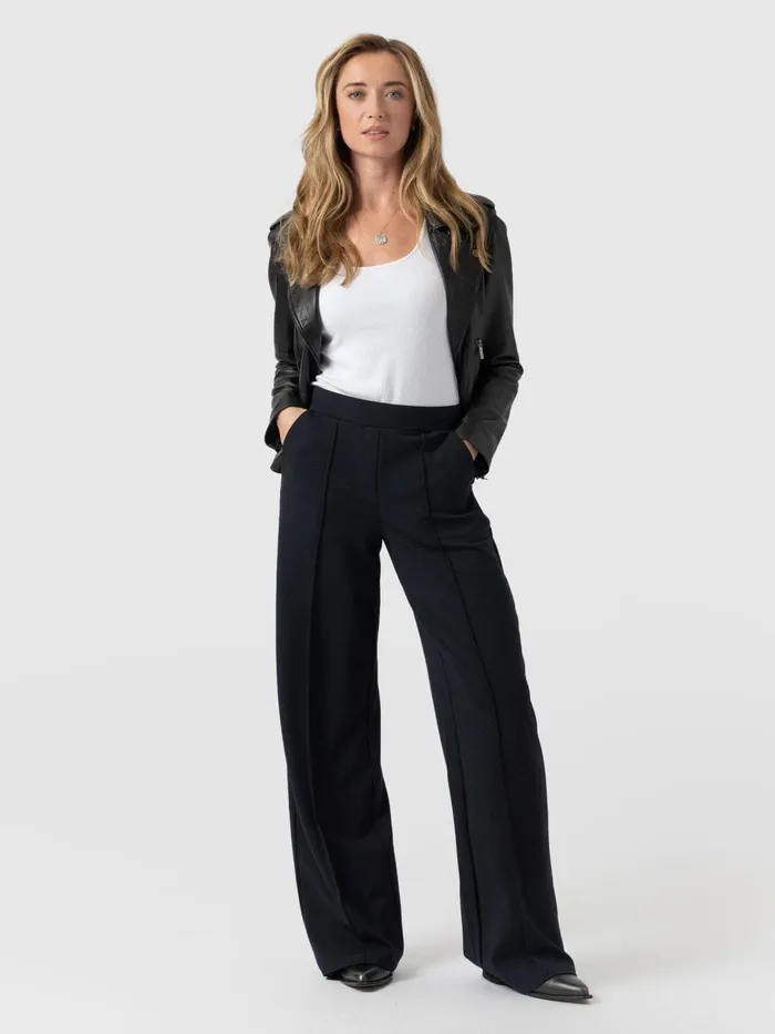 Keller Wide Leg Pant 8211 Navy Navy Women Saint And Sofia Pants