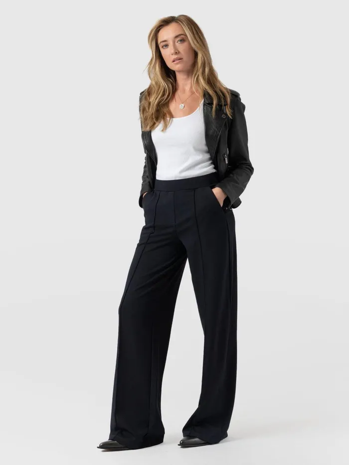 Keller Wide Leg Pant 8211 Navy Navy Women Saint And Sofia Pants