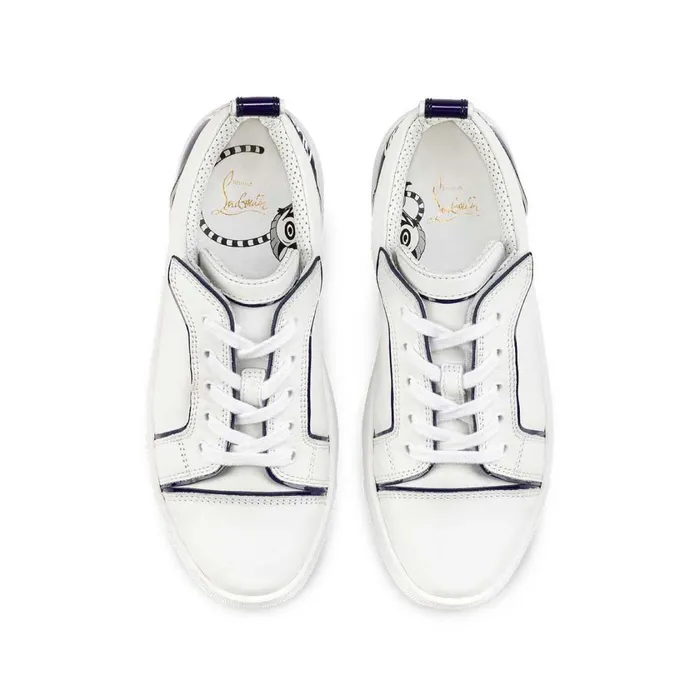 Kids Funnyto Lowtop Sneakers 8211 Calf Leather 8211 Blue Blue Christian Louboutin Sneakers