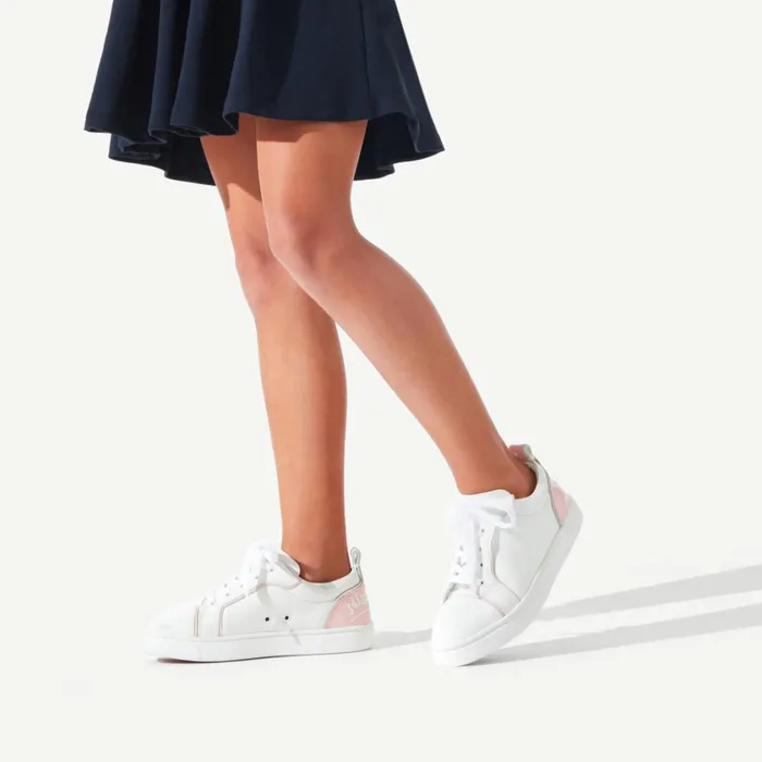 Kids Funnyto Lowtop Sneakers 8211 Calf Leather 8211 Rosy Pink Christian Louboutin Sneakers