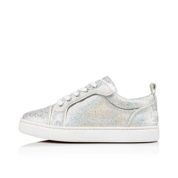 Kids Funnyto Lowtop Sneakers 8211 Nappa Leather 8211 Silver Silver Christian Louboutin Sneakers