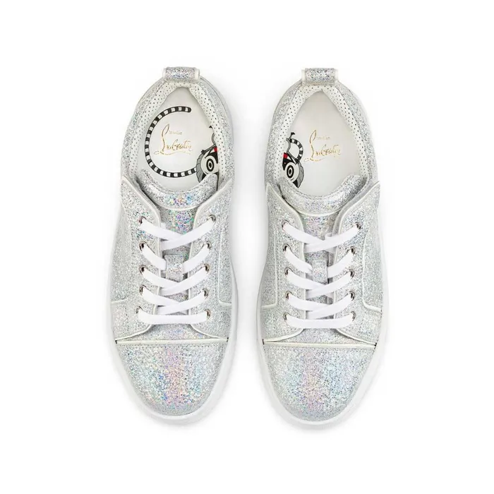 Kids Funnyto Lowtop Sneakers 8211 Nappa Leather 8211 Silver Silver Christian Louboutin Sneakers