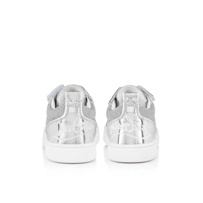 Kids Funnyto Sneakers 8211 Glittered Calf Leather 8211 Silver Silver Christian Louboutin Sneakers