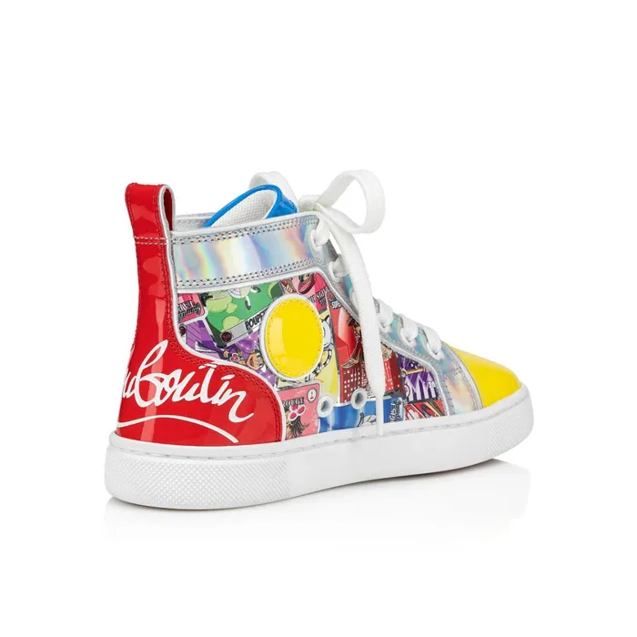 Kids Funnytopi Hightop Sneakers 8211 Specchio Leather Happy Loubies Print 8211 Multicolor Multicolor Christian Louboutin Sneakers