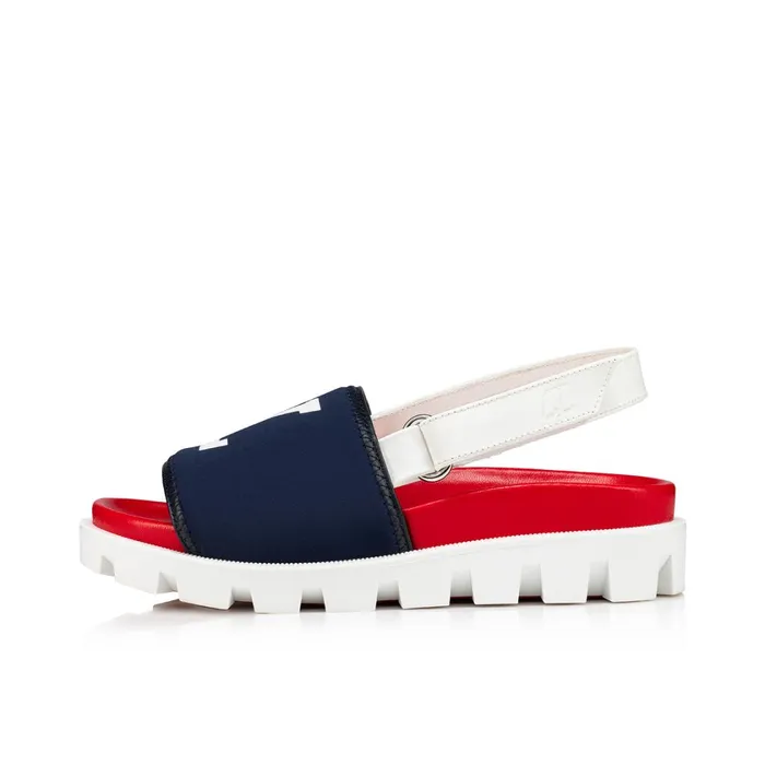 Kids Louloubibi Sandals 8211 Neoprene And Calf Leather 8211 Navy Blue Christian Louboutin Sandals