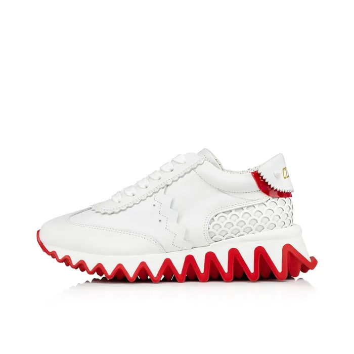 Kids Mini Shark Sneakers 8211 Calf Leather 8211 Bianco White Christian Louboutin Sneakers