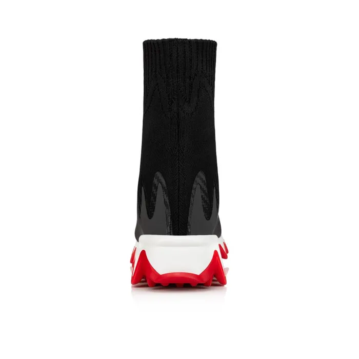 Kids Mini Sharky Sock Sneakers 8211 Mesh 8211 Black Black Christian Louboutin Sneakers
