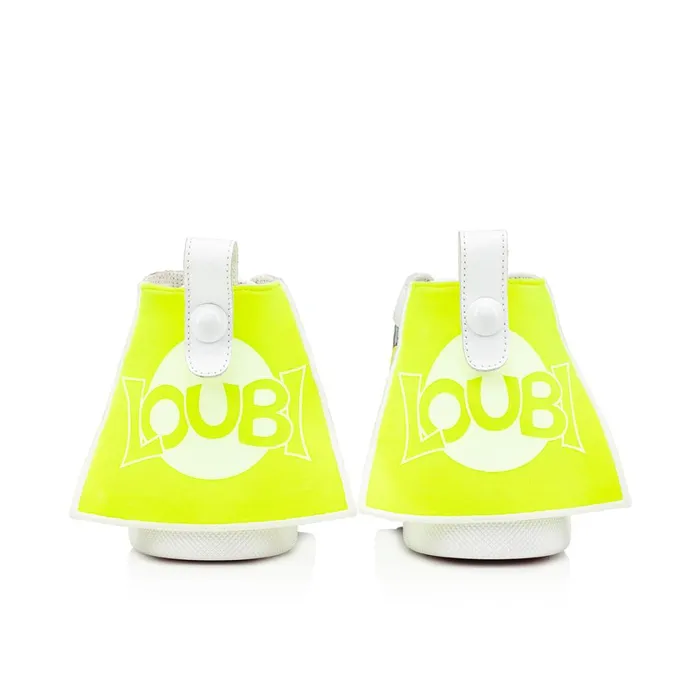 Kids Super Loubi Hightop Sneakers 8211 Calf Leather And Leather Spacy Loubi Print 8211 Yellow Yellow Christian Louboutin Sneakers