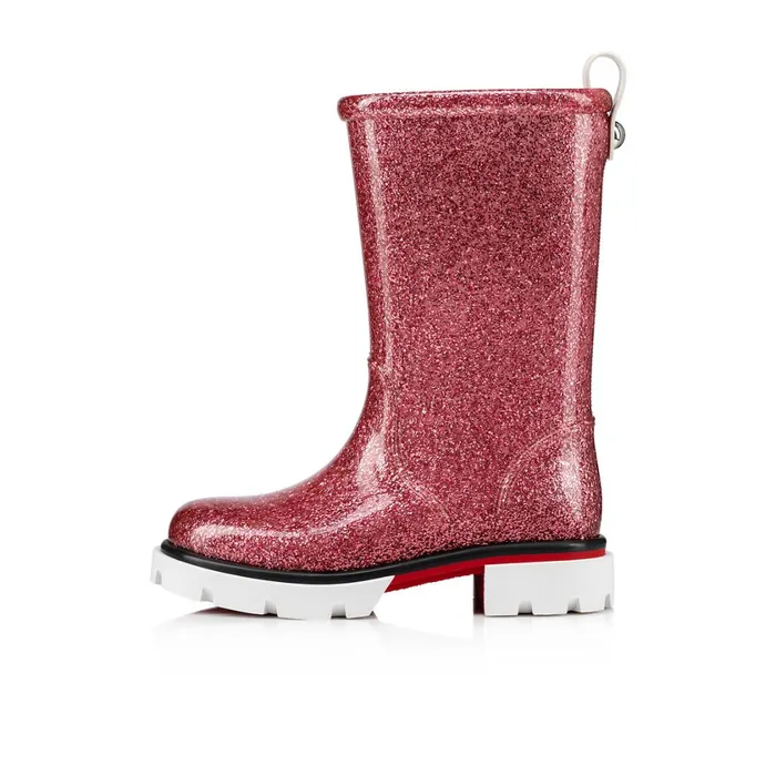Kids Toy Pluie Rain Boots 8211 PVC And Patent Calf 8211 Rosy Pink Christian Louboutin Boots and Loafers