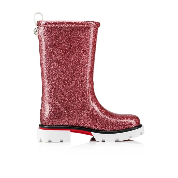 Kids Toy Pluie Rain Boots 8211 PVC And Patent Calf 8211 Rosy Pink Christian Louboutin Boots and Loafers