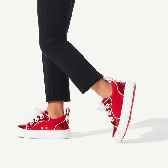 Kids Toy Toy Lowtop Sneakers 8211 Patent Calf Psychic And Neoprene 8211 Loubi Red Christian Louboutin Sneakers