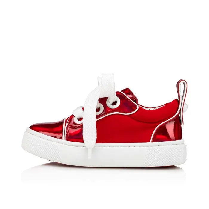 Kids Toy Toy Lowtop Sneakers 8211 Patent Calf Psychic And Neoprene 8211 Loubi Red Christian Louboutin Sneakers